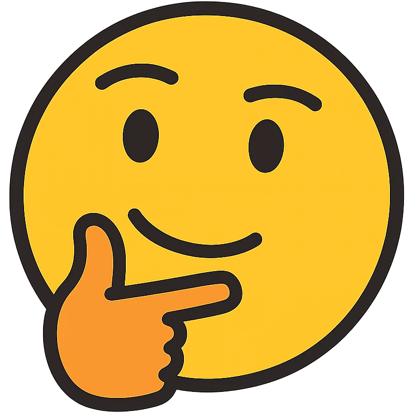 thinking face with a smile emoji