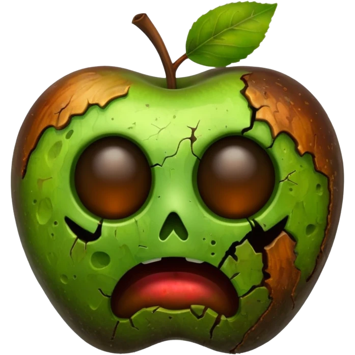 moldy apple without eyes and face emoji