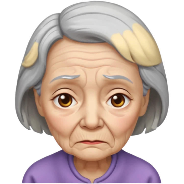 old lady with a sad expression emoji