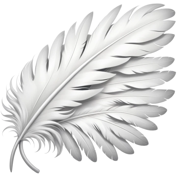 beautiful white feather wing emoji