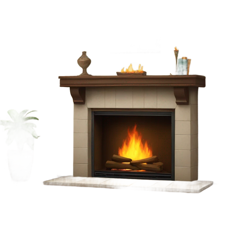 Realistic fireplace  emoji