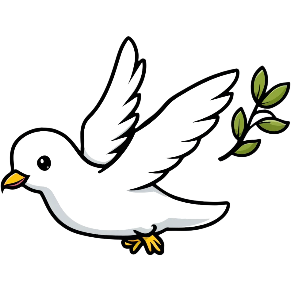 flying dove with olive branch emoji