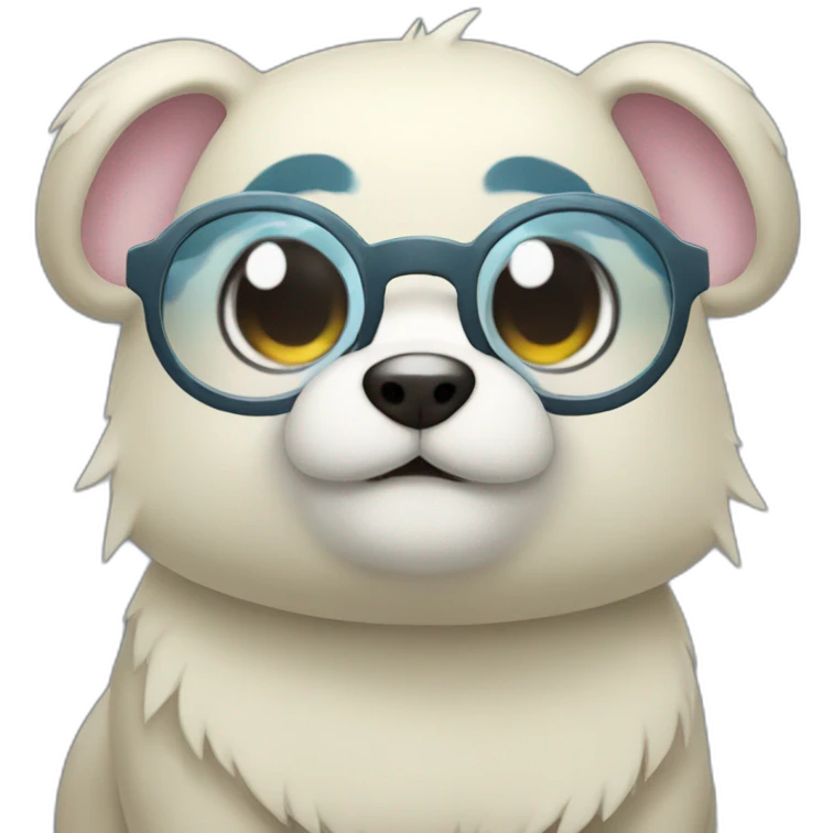 Cubchoo pokemon with round glasses emoji