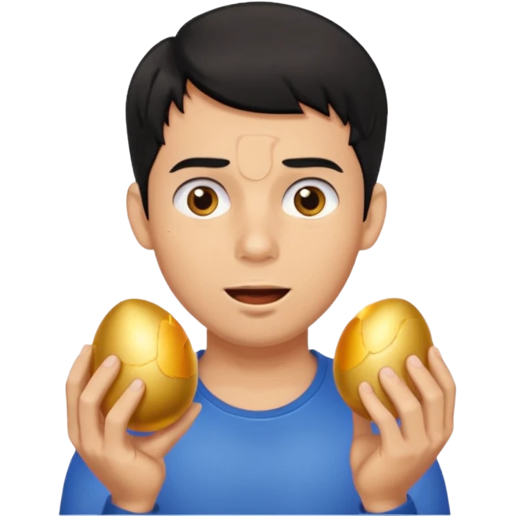 guy drooling holding egg emoji