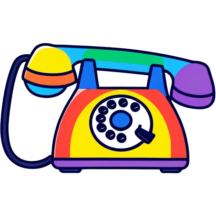 rainbow colored telephone emoji