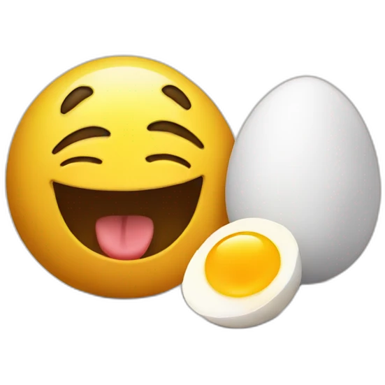 greedy emoji looking at egg emoji