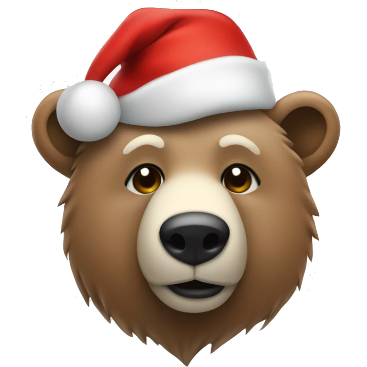 Poler bear wearing a Santa hat emoji
