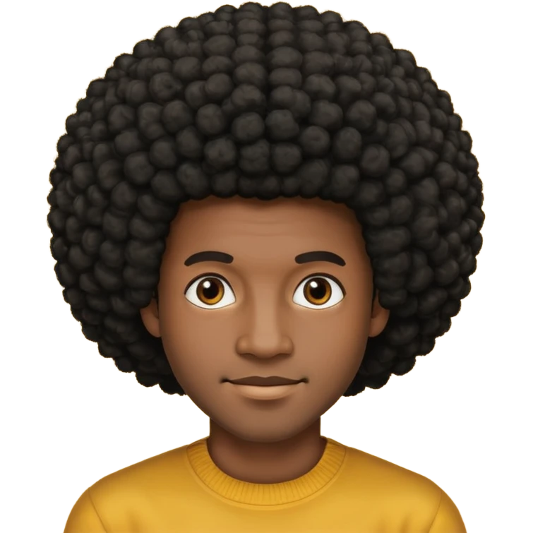  Afro slight smile and black skin color emoji male emoji
