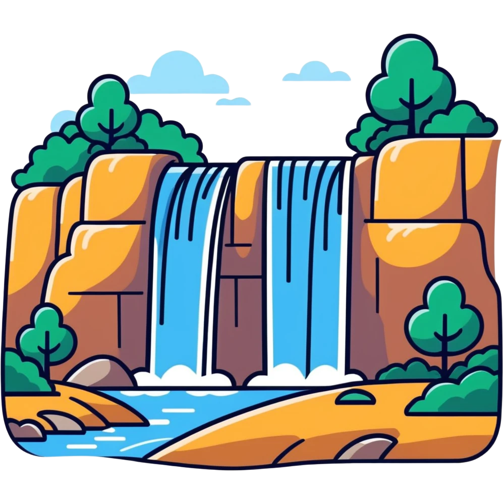 waterfall cartoonish sticker style emoji