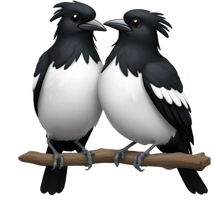 Two magpies in love  emoji