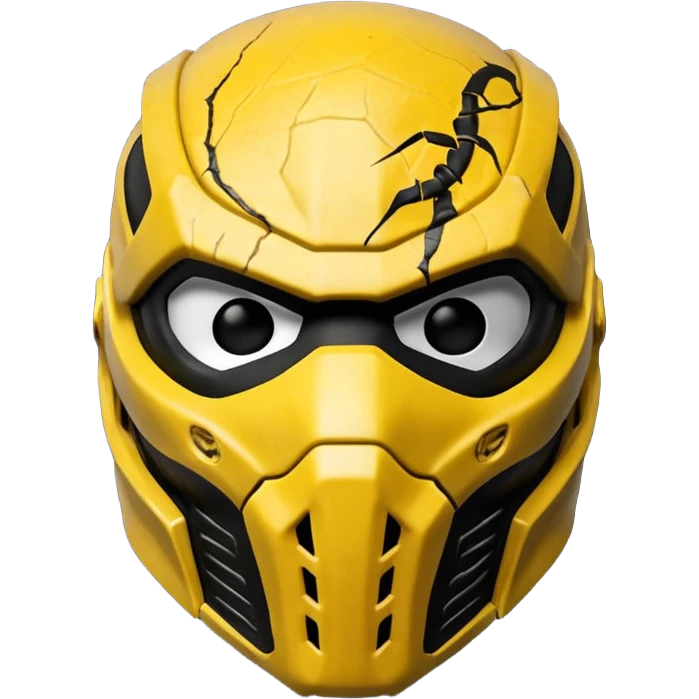 mortal kombat scorpion mask black and yellow emoji