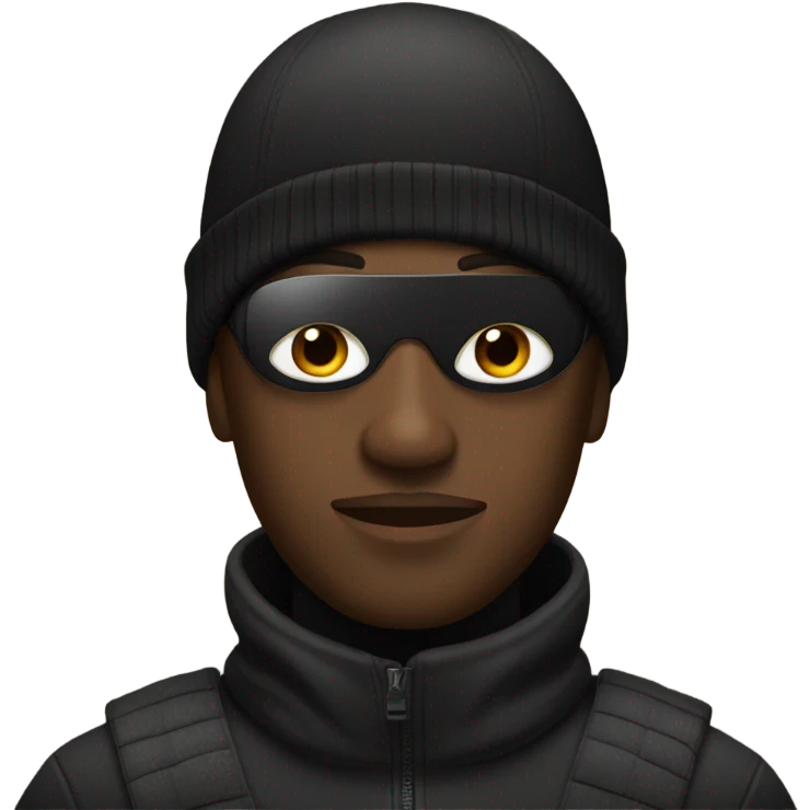 black man with black ski mask emoji