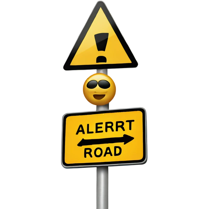 alert road sign emoji