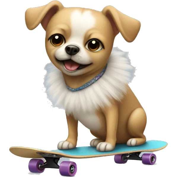dog in tutu on a skateboard  emoji