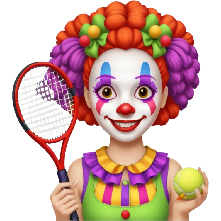 tennis player female clown emoji