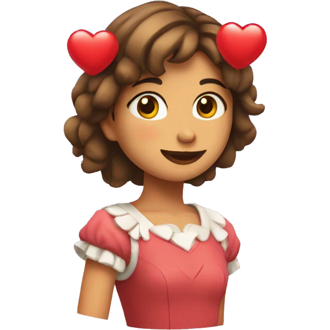 Chica trigueña con corazones  emoji