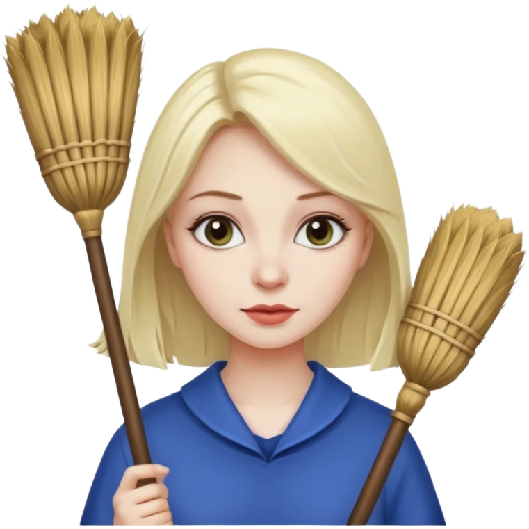 brooms instead of eyelashes emoji