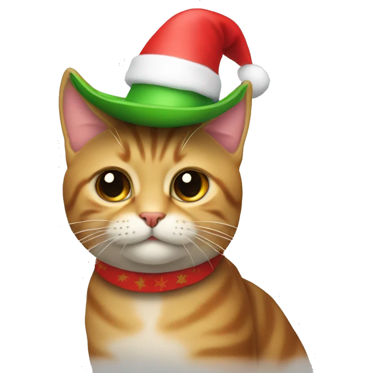 Gato con sombrero de navidad  emoji