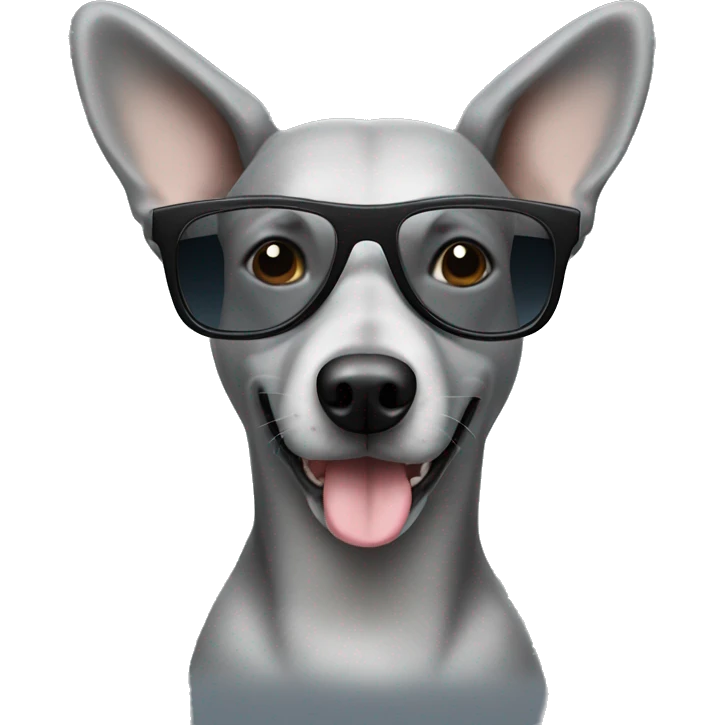 Grey dog wearing sunglasses  emoji