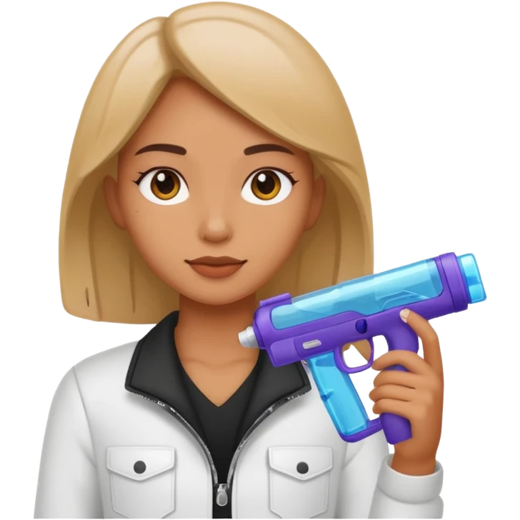 Gel blaster shooting girl emoji