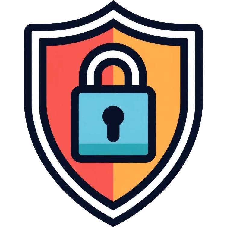 minimalistic security shield with a padlock on top emoji