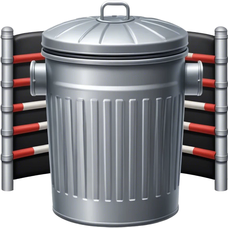 A garbage can that's boxing emoji