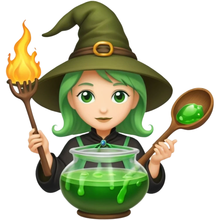 green witch cooking potion emoji