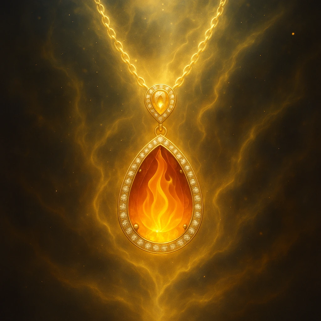 Make the necklace floating and ethereal, with a glowing aura emoji