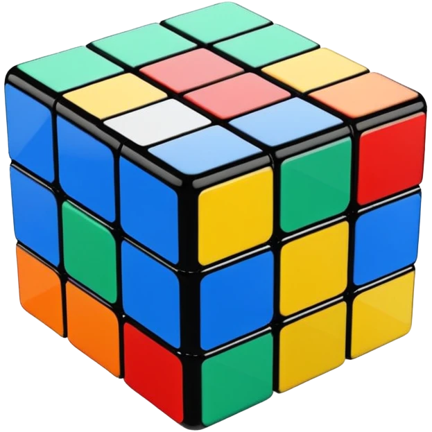 Transparent glass Rubix cube emoji