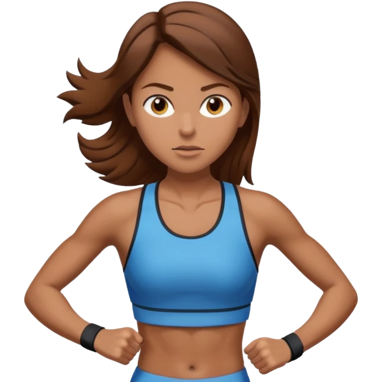 female runner brown hair emoji