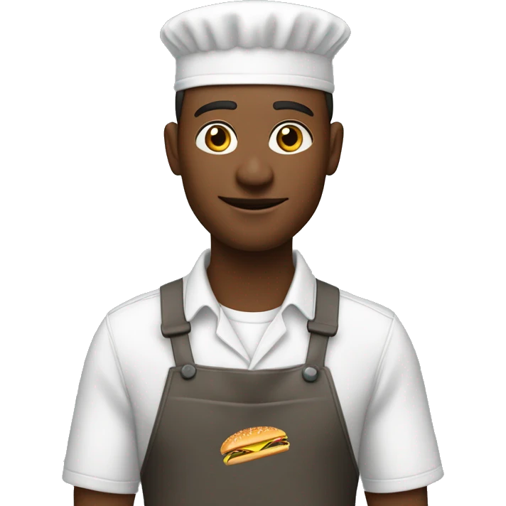 A fast food worker  hawk tuah on food ￼ emoji