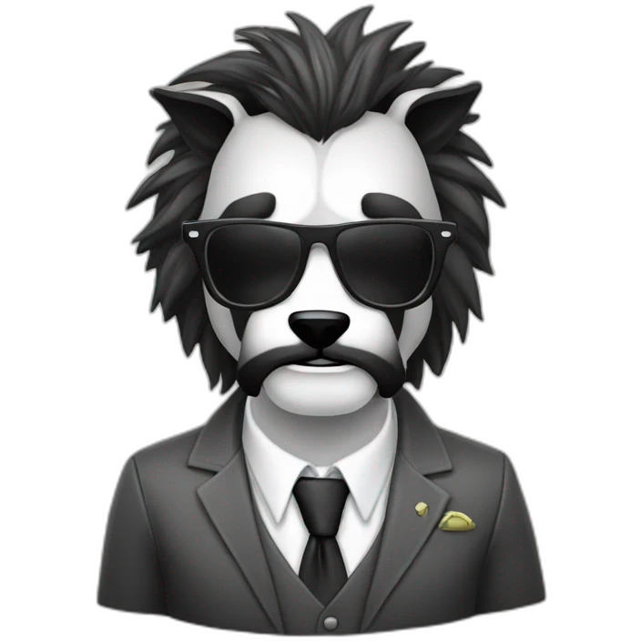 Lobo con traje y gafas emoji