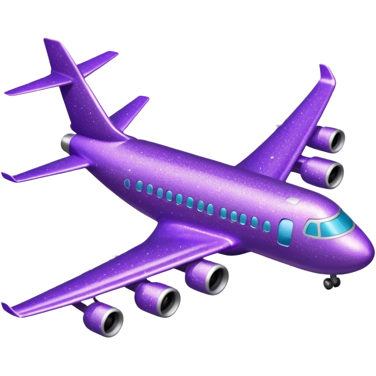 airplane purple glitter emoji