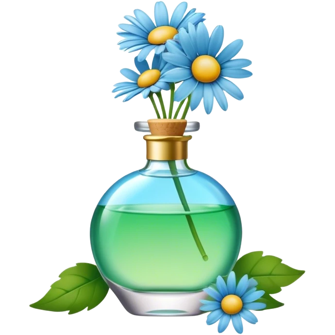 Sky green perfume and blue daisies  emoji
