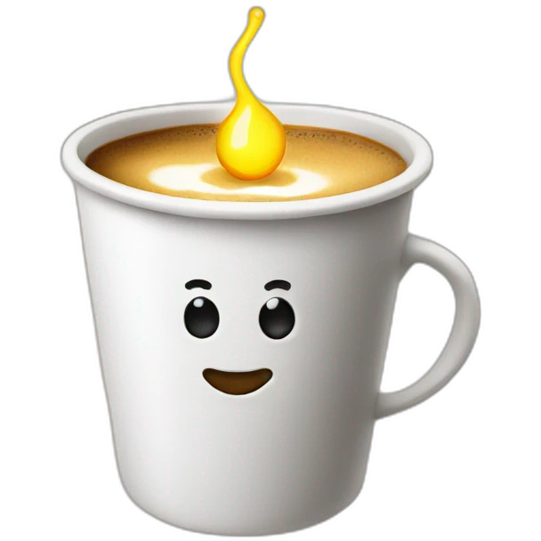 coffee cup with a light bulb on it emoji