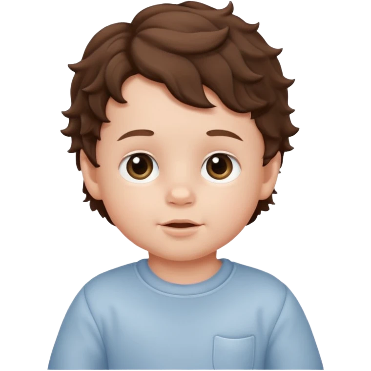 white baby boy with brunette wavy hair  emoji