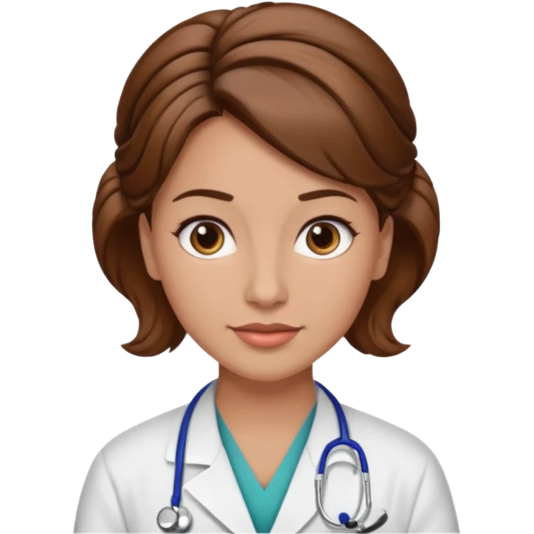 healthcare instructor standing up brown hair updo emoji