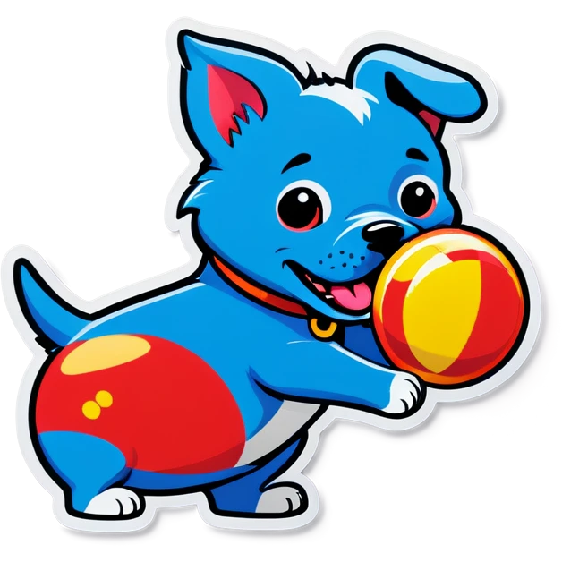 Dog playing with a toy  emoji