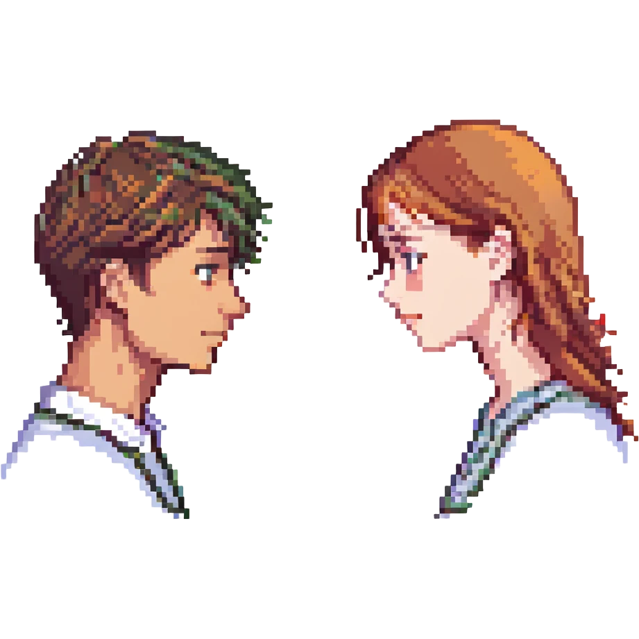 A young man and woman meeting for the first time emoji