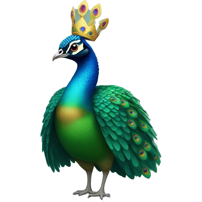 peacock wearing a crown emoji