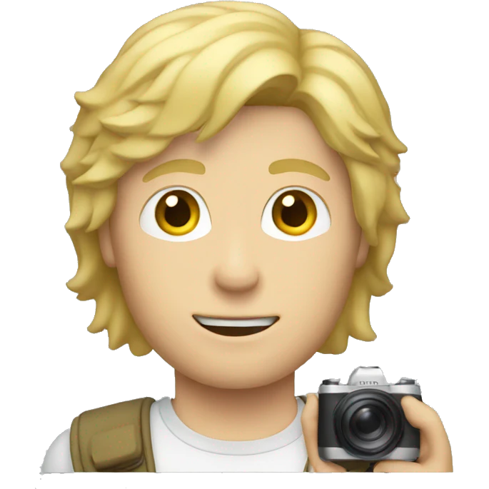 blonde guy with mullet holding a camera emoji