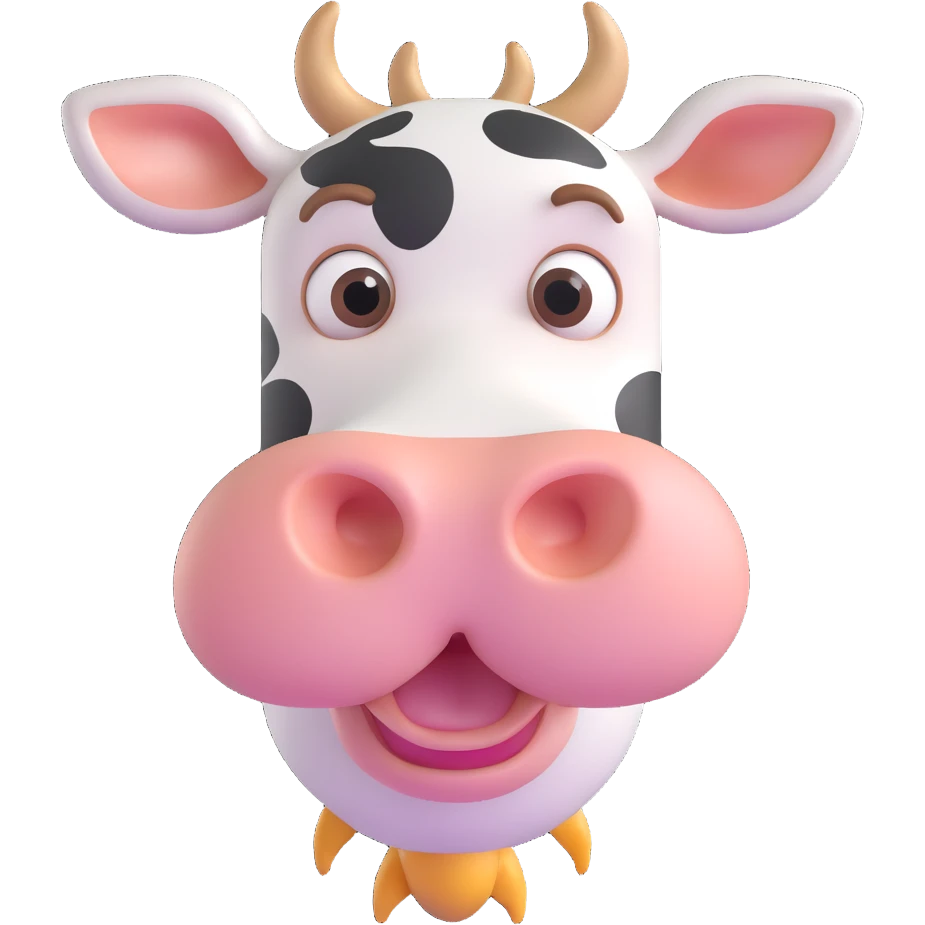 very surprised cow emoji