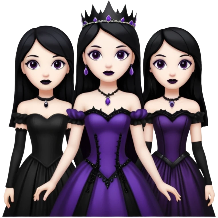 black haired goth princesses emoji
