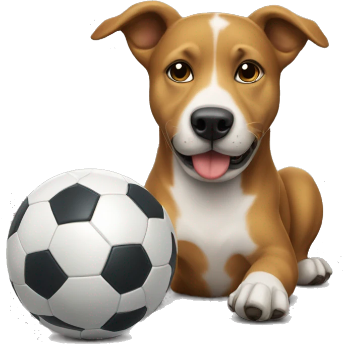 perro jugando al futbol  emoji