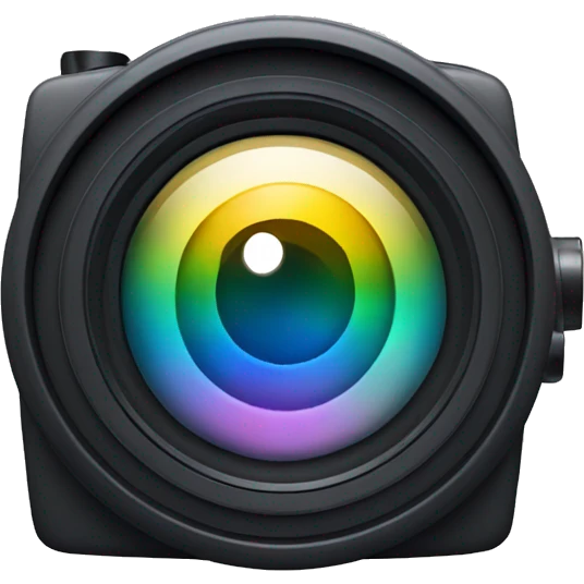  a camera lens with a play button emoji