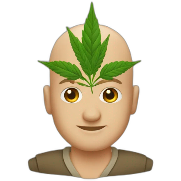 Bald man holding hemp emoji