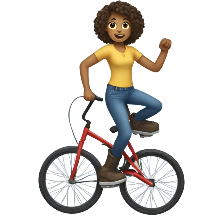 Jacey riding a unicycle emoji