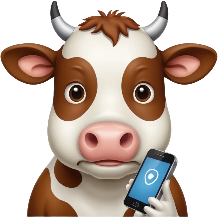 Корова с телефоном  emoji