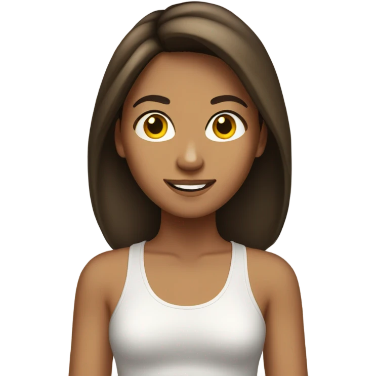 Tan brunette teenage girl  emoji