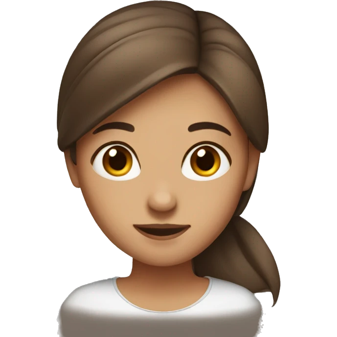 Girl with straight brown hair emoji